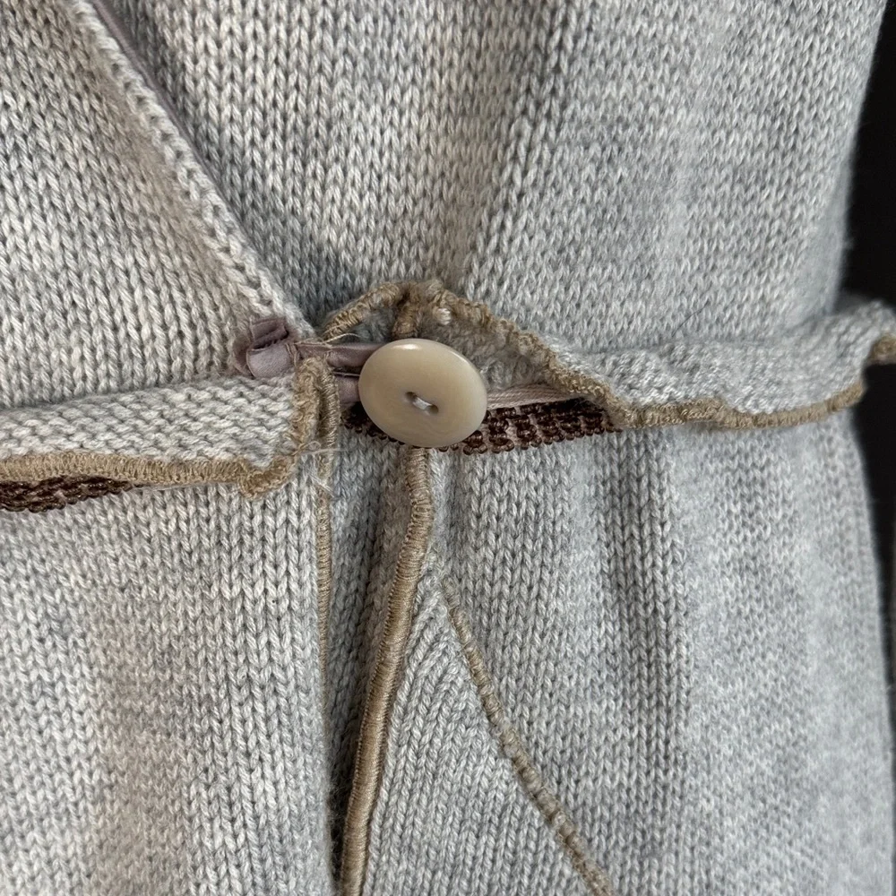 Anthropologie Tiny Shawl Collar Long Cardigan Sz M